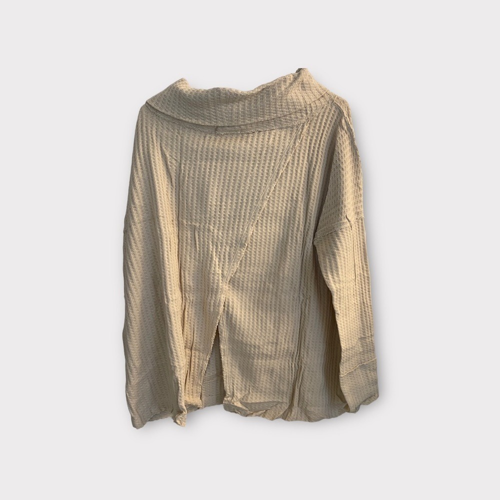Free People Stone Cold Juicy Long Sleeve Thermal S Cowl‎ Neck Shirt Sz M - Picture 3 of 10